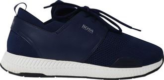BOSS Boss Low Top Sneakers in Navy Blue Polyester