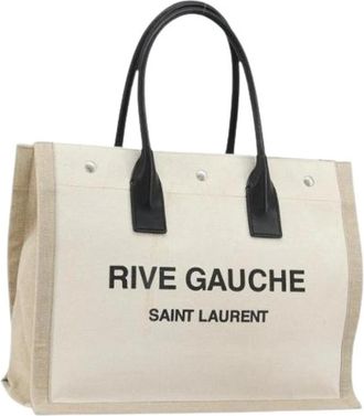 Saint Laurent Pre-owned Tote Bags, female, Beige, Size: ONE SIZE Pre-owned Vintage Tote Bag