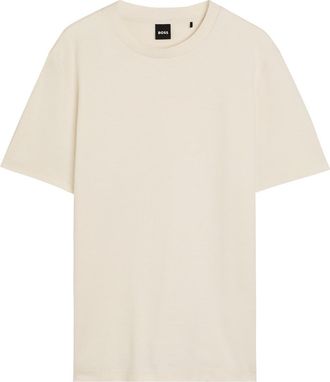BOSS Boss Crew-neck Fine-knit Cotton T-shirt - Beige - Xxl