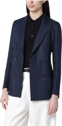 Tagliatore Parigi Double-Breasted Blazer - Dames - Blazers - Blauw - L - Wol - Jassen