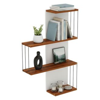 Dmora Estanter&iacute;a Dmannocc, Estante, Estante De Pared, Estanter&iacute;as Multiusos, 64x19h96 Cm, Roble Y Blanco - Dmora