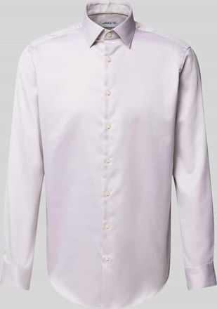 Jake*s Regular Fit Business-Hemd mit Kentkragen in Taupe, Größe 37/38