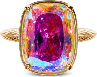 Sterling Forever Sterling Silver Elongated Cushion Iridescent CZ Cocktail Ring