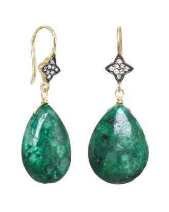 Rachel Reinhardt Jewelry 14K Over Silver Agate Cz Earrings