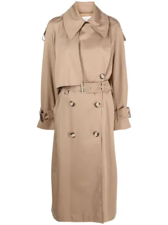 Sportmax waterproof cotton trench coat - women - Cotton/Viscose/Acetate - S - Neutrals