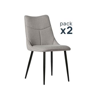 Klast Packs 2 sillas tela gris 46 x 85 cm