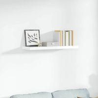 OEM Estante Flotante, Blanco Brillante, 90 X 23,5 X 3,8 Cm, Mdf-crezuo