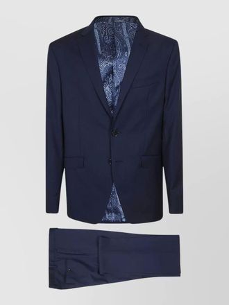 Etro virgin wool textured single-breasted suit