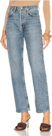 A Gold E Vintage High Rise Straight Jeans - Dames - Regular Fit Jeans - Blauw - W24 - Jeans