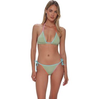 Swim Systems Kit Tie Side Bikini Swim Bottoms in Aloe Lurex at Nordstrom, Size X-Small