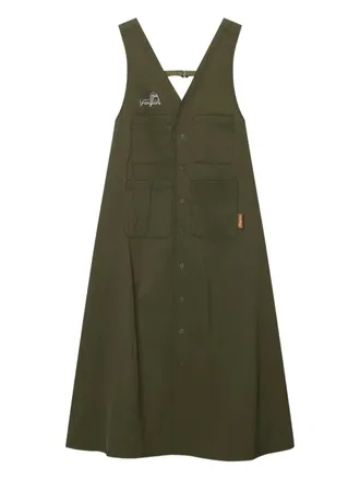 Fingercroxx Midi-jurk met knopen - Groen