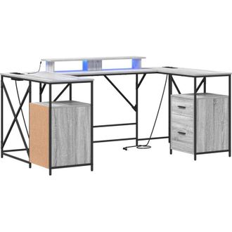 vidaXL Vidaxl - Escritorio Gris Sonoma 182 X 101 X 87.5 Cm Madera Contrachapada