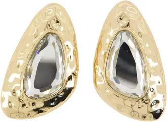 Self Portrait Womens Hammered Earrings Self Portrait Metal Gold Jewelry-Watches