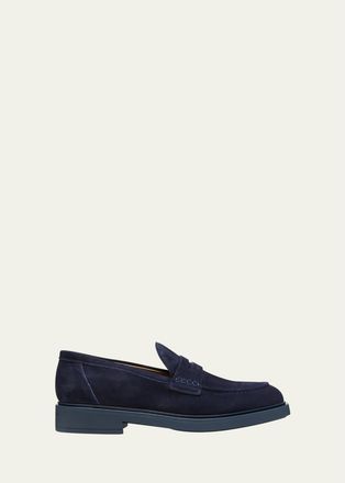Gianvito Rossi Mens Harris Suede Penny Loafers
