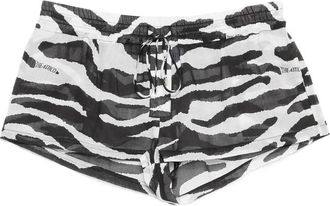 The Attico Zebra-pattern Drawstring Shorts