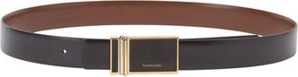 Ferragamo Mens Reversible Rectangular Buckle Belt, Size 95
