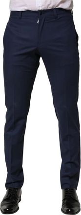 Dolce & Gabbana Donkerblauwe Wol Jurk Formele Broek - Heren - Nette broeken - Blauw - S - Wol - Broeken