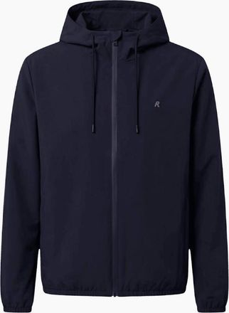 Replay Mens Nylon Embroidered Logo Navy Windbreaker Jacket - Size: 42/Regular