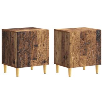 vidaXL Mesita De Noche 2 Pcs Madera Envejecida 43 X 34,5 X 50 Cm Vidaxl