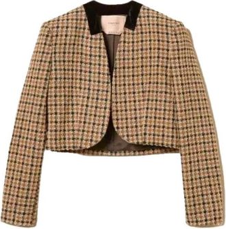 Twinset 262Tt 2130 14022 Cropped Jacket - Dames - Blazers - Veelkleurig - L - Katoen - Jassen