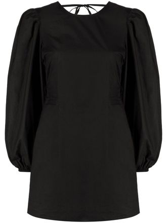 Ganni open-back organic cotton minidress - women - Organic Cotton - 32 - Black