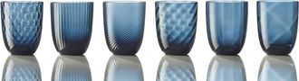 NasonMoretti Idra Set of 6 Water Glasses, Assorted Textures