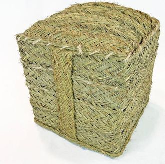 NATYAL Puf cuadrado de esparto 35x35x38 cm