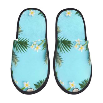 Generic Cotton Slippers Tropical Pineapple Unisex Plush Slippers Breathable Indoor Shoes For Winter Indoor Room M