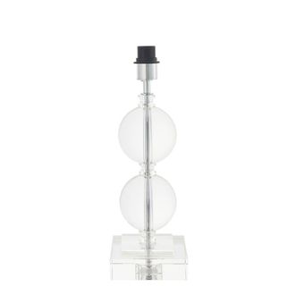 Loops Crystal Glass Sphere Table Lamp Light Base - Chrome Plated Metalwork - BASE ONLY in Clear