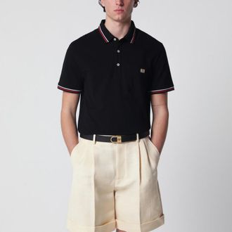 Valentino Black polo shirt with Vlogo Signature