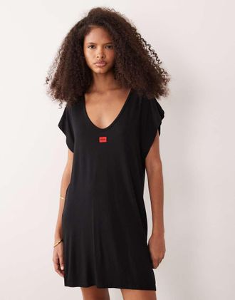 HUGO BOSS Camicia da notte nera-Nero