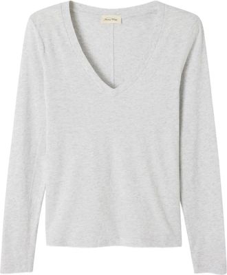 American Vintage T-shirt Gamipy con scollo a V - Grigio