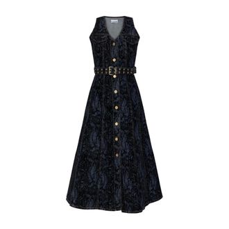 Ganni Dames, Jurken, Blauw, Maat: L