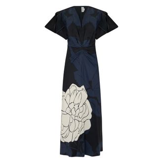 Victoria Beckham Midi Dresses, female, Blue, Size: 2XS Eve Midi Dress