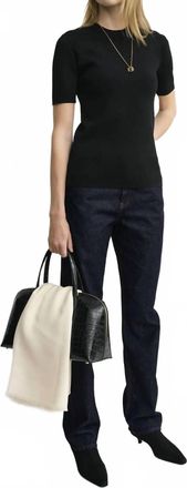 Toteme Compact Knit Top In Black