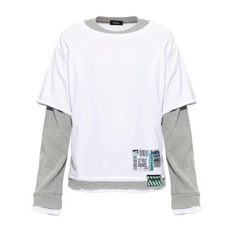 Dsquared2 T-shirt Girocollo in Cotone Manica Lunga - - Tops - Uomo - Bianco - M