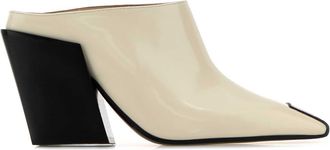 Bottega Veneta Ivory Leather Ventura Mules