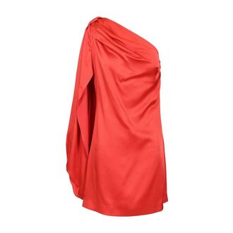 Stella McCartney Stella McCartney, Short Dresses, female, Red, Size: 2XS Draped Satin Mini Dress