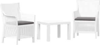 vidaXL Juego De Sal&oacute;n 3 Uds. Blanco Pp Vidaxl