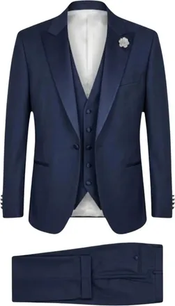 Paoloni Heren, Pakken, Blauw, Maat: XL Wol