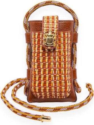 CLARIS VIROT Double Etui Marcus - Dames - Telefoonaccessoires - Bruin - ONE Size - Leer - Accessoires
