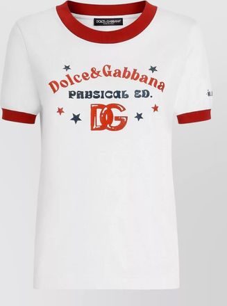 Dolce & Gabbana jersey t shirt print ribbed collar cuffs