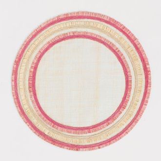 Joanna Buchanan Ruffle edge straw placemat, set of four in Pink at Nordstrom