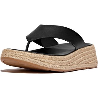 FitFlop Fitflop F-Mode Teenpost Leren Heren Klompen Zwart