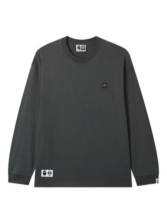 Fingercroxx logo-patch long-sleeved sweatshirt - men - Cotton - L - Grey