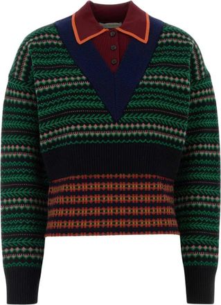 Dries Van Noten Toinette Sweater - Dames - Ronde hals truien - Veelkleurig - S - Wol - Truien & Vesten