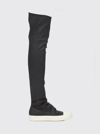 Rick Owens Rick Owens DRKSHDW Cotton Over-the-Knee Boots with Rubber Toe Cap