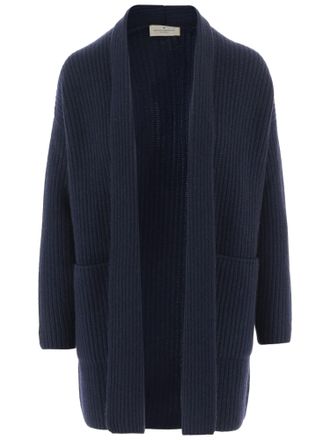 Bruno Manetti Navy Ribbed Cashmere Cardigan