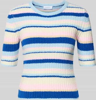 Rich & Royal Strickshirt mit Rundhalsausschnitt und 1/2-Arm in Blau, Gr&ouml;&szlig;e XL