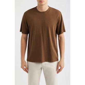Nordstrom Slub Cotton Crewneck T-Shirt in Brown Desert at Nordstrom, Size Xxx-Large